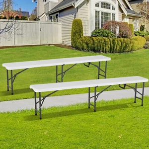 2 Pack Outdoor Folding 6FT Plastic Bench For Camping Picnic Party Dining Bench - Picture 1 of 9