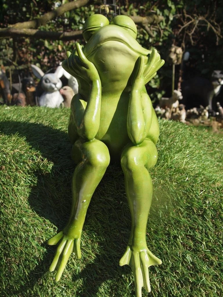 YANGMEI Kaffeefrosch Gartenfigur – 10,2 Cm, Aus Wetterfestem Harz, Süße Dekoration Für Terrasse & Garten