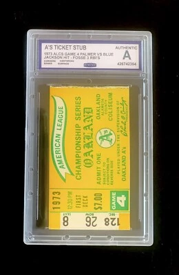 JIM PALMER vs VIDA BLUE -  1973 ALCS ORIOLES @ A'S Ticket Stub CCG AUTHENTIC 🔥 - Image 1 of 2