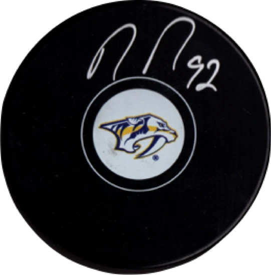 Disco firmado autografiado por Ryan Johansen NHL Nashville Predators certificado de autenticidad PSA Testigo Foto 1 de 3