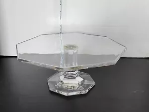 Tiffany & Co. Windham Clear Crystal Octagon Cake Stand Pedestal NO Monogram - Picture 1 of 7