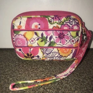 Vera Bradley Small Zipped Pouch Bag Change Purse- Clementine Wristlet One Pocket - Picture 1 of 4