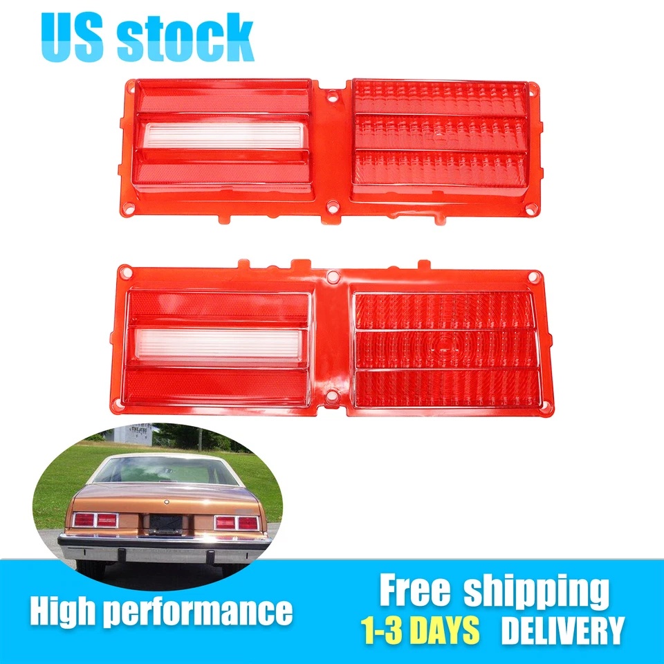 2PCS Left & Right Tail Lamp Lens Set For 1975-1979 Chevrolet II Nova Models  - Image 1 of 4