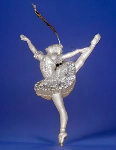 Bailarina Bailarina Colgante Adorno de Navidad Decoración Plata Brillo Ballet - Imagen 1 de 7