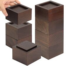Bed Risers (Set of 8) Furniture Risers Lifts Height 2", Oak Solid Wooden Rise...