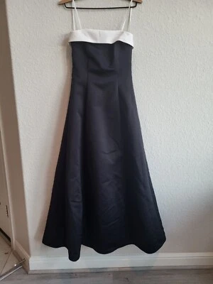 Urban Girl Nites Strapless Gown Evening Dress Prom 7/8  M Black and White Satin - Image 1 of 4
