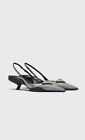 Prada satin sling-back pumps heels crystals 37.5 uk 4.5