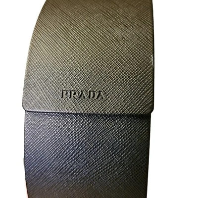 Prada Vertical Sunglasses Glasses Magnetic Closure Hard Travel Carry Case, Black - Image 1 of 4