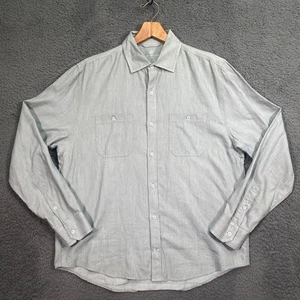 Camicia Mack Weldon uomo grande con bottoni grigia Chambray Endeavor camicia da lavoro preppy - Foto 1 di 14