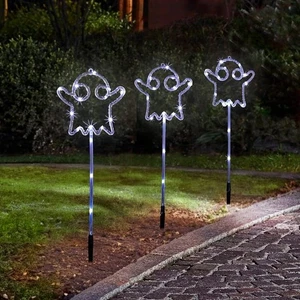 Stake Ghost 30 Luces LED Juego de 3 Halloween Jardín Camino Exhibición Espeluznante Decoración - Imagen 1 de 3