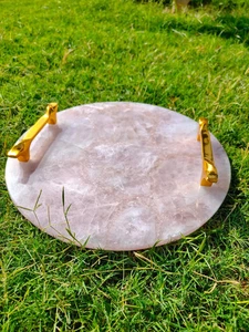 Rose Quartz Food Serving Tray – Elegant Kitchen Décor & Accessories - Picture 1 of 12