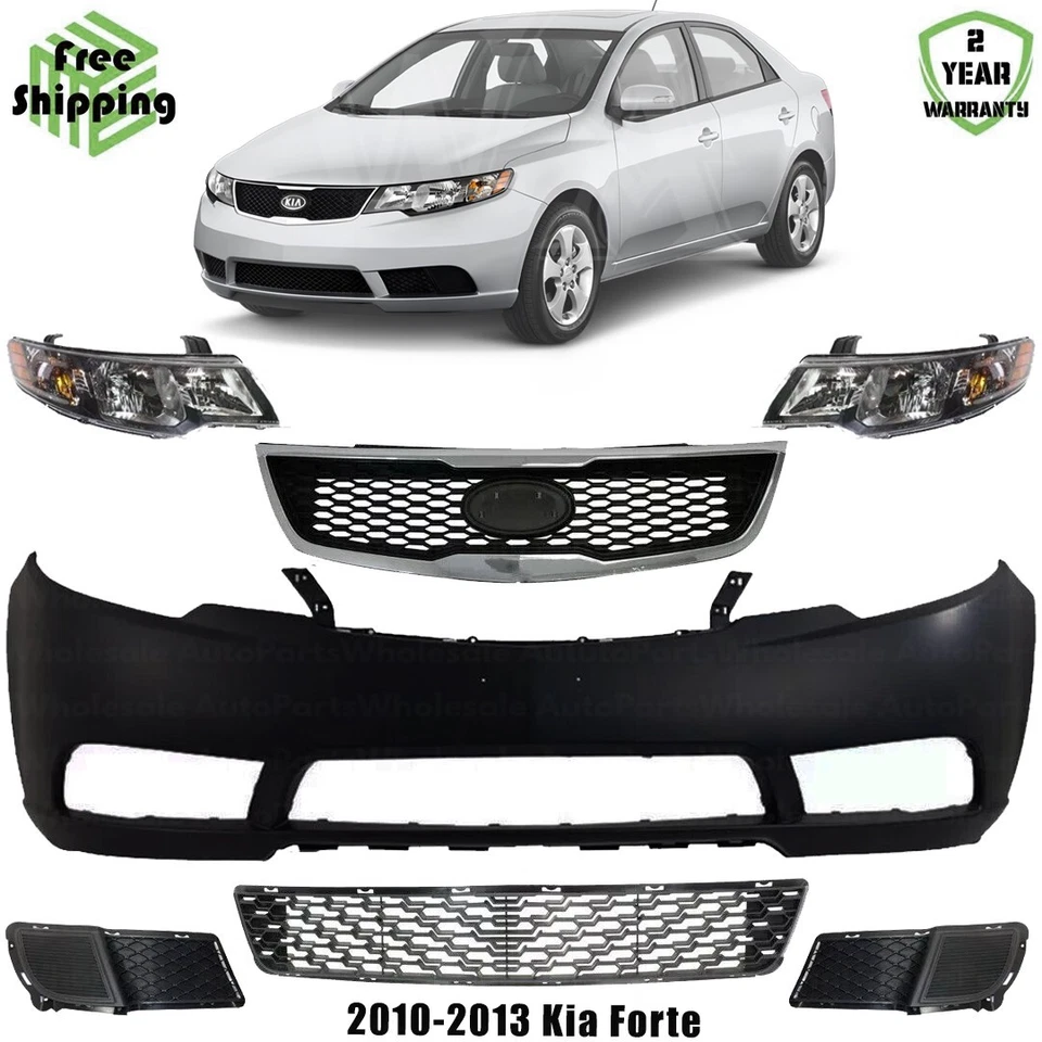 Front Bumper Cover Fascia & Grille Assembly Kit For 2010-2013 Kia Forte — 第 1/4 张图片