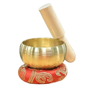 Nepal Singing Bowl Set Meditation Sound Bowl Cushion with Wooden Striker - Picture 1 of 13