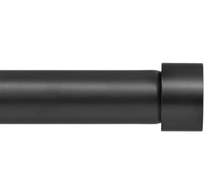 Ivilon Barra de cortina de tapa de extremo 72-144” negra - 1” varilla de ventana ajustable de alta resistencia Foto 1 de 4