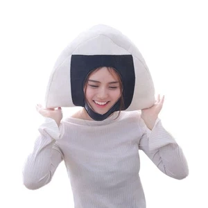 Cubierta de cabeza de bola de arroz juguetes de peluche arnés sushi sombreros novedad - Imagen 1 de 12