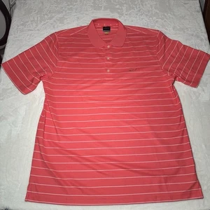 Polo Greg Norman uomo XL TG righe salmone manica corta squalo gioco golf secco - Foto 1 di 10