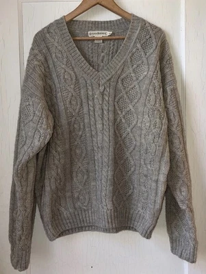 Винтажный мужской свитер Banana Republic размер XL шерсть альпака коренастый кабель вязаный рыбак - Изображение 1 из 4