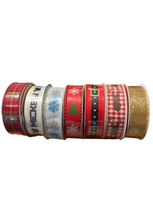 Assorted Christmas Ribbon 7 Rolls - Image 1 of 3