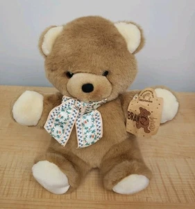 Peluche de oso bronceado esponjoso Applause Bravo 12" 1993 peluche de colección suave - Imagen 1 de 15