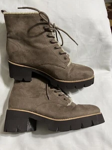 BC Footwear Combat Boots Women 9.5 Strength In Numbers Brown Suede & Wool - Picture 1 of 11