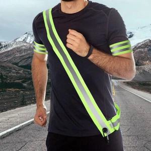 1Pc Reflective Safety Shoulder Belt High Visibility Elasticated Strip Adjustable - Picture 1 of 9