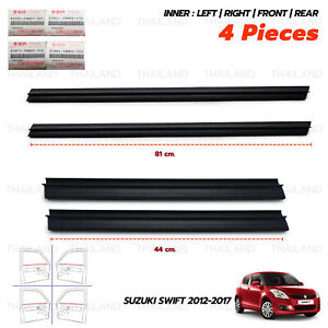 For Suzuki Swift 1.2L GL GLX 2012 '17 Set 4Dr Inner Weatherstrip Door Belt