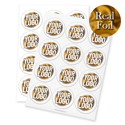 BEANPRINT Metallic stickers, Foil 63.5mm Circle Personalised Labels, Stickers