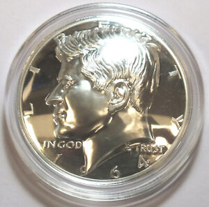 1964 John F Kennedy Motif 999 Silver 1 oz JFK Domed Art Medal Round - CA361