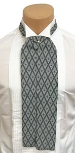 Boys Silver Grey Patterned Ascot Cravat Tie with Pin Victorian Morning Dress - Picture 1 of 3