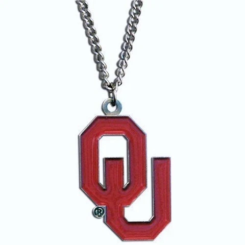 Oklahoma Sooners 22" Chain Necklace Metal Logo Charm NCAA Licensed Cover