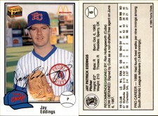 Jay Eddings 1989 Peoria Chiefs Team Issue #6 Card *AutographDen*