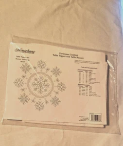 Christmas Comfort-Table Topper & Table Runner Stamped Cross Stitch KIT - Picture 1 of 3