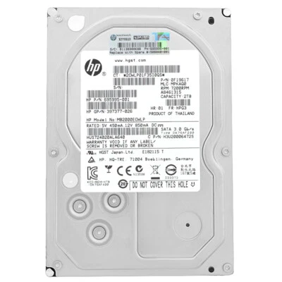 Festplatte HP 2Tb MB2000ECWLP 64Mb Cache 7200Rpm Sata III 3,5" 695995-001 - Bild 1 von 4