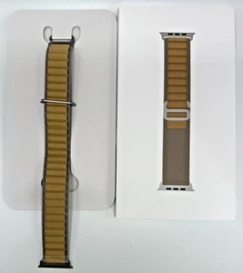 Apple Watch Band 49mm Tan Alpine Loop - Large - Natural Titanium Finish - Zdjęcie 1 z 2