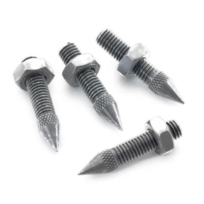 4 Resistente Zigrinato Altoparlante Punte Acciaio Isolation M8 Filo 42mm Argento - Immagine 1 di 4