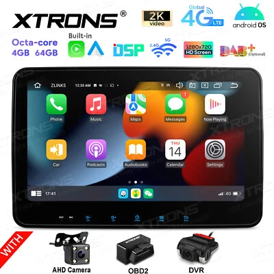 10.1'' QLED Double 2 DIN 4G WiFi Android 13 8-Core Car Play Stereo Radio GPS Nav - Image 1 of 4