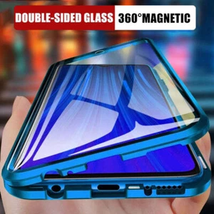 360 FRONT+BACK GLASS Magnetic Case For Samsung S24 S23 S25 Ultra A55 A54 A14 A56 - Picture 1 of 23