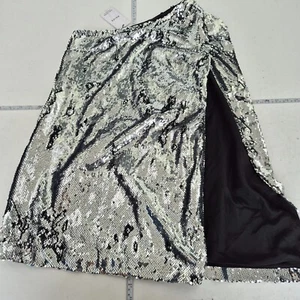 Vestido REISS 8 plata un hombro lentejuelas capa mini vestido - Imagen 1 de 12