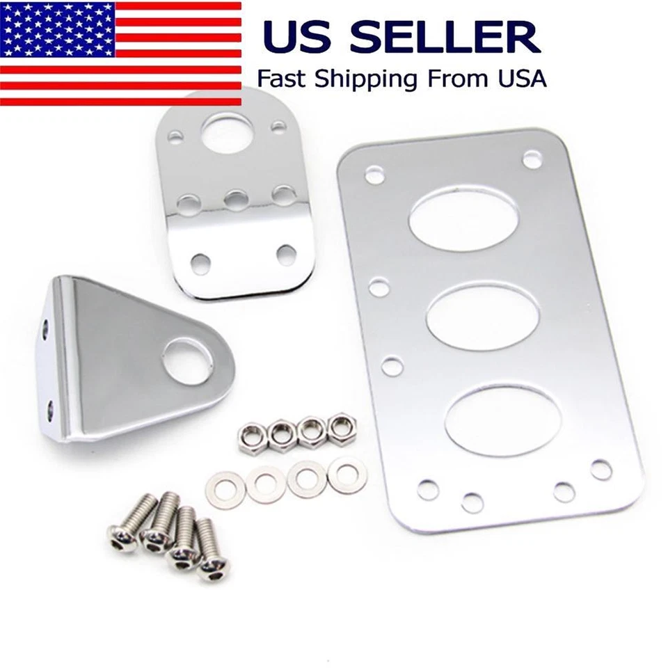 Soporte de matrícula de montaje lateral cromado para Yamaha V-Star 650 950 1100 Foto 1 de 4