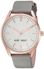 Nine West Rose Goldtone and Grey Strap Watch 2day Delivery