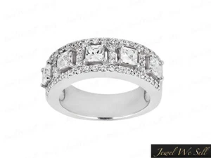 1.25ct 10k White Gold Round Princess Diamond Wedding Band Ring Anniversary I SI2 - Picture 1 of 3
