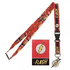 The Flash Lanyard ID Badge Holder Keychain DC Comics Character Detachable Red