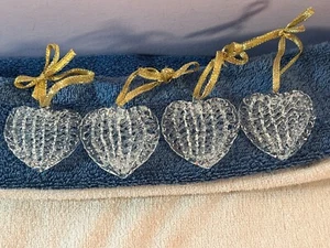 Juego de 4 adornos navideños corazones hilados de cristal EX8590 - Imagen 1 de 7