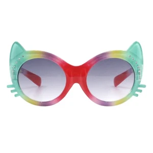Toddlers & Little Girls Sunglasses Oversized Round Kitty Cat Rhinestones UV 400 - Picture 1 of 20