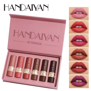 HANDAIYAN 6 Pcs Set Lipstick Matte Waterproof Long Lasting Pigment Lip Set - Picture 1 of 5