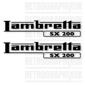 Lambretta SX200 Sticker 150mm wide PAIR Decal - Mod - Scooterist - - Picture 1 of 5