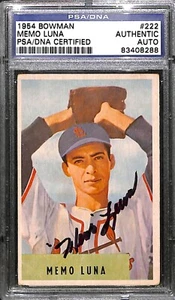 MEMO LUNA SIGNED AUTO'D 1954 BOWMAN CARD #222 PSA/DNA COA ST LOUIS CARDINALS - Picture 1 of 3