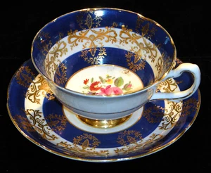 Royal Grafton 4206 Blue Bands Fine Bone China Footed Cup & Saucer Set (RGR22) - Picture 1 of 19