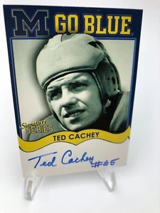 TK Legacy TED CACHEY AUTO Signed M GO BLUE 1954 Signed Card MICHIGAN WOLVERINES - Picture 1 of 8
