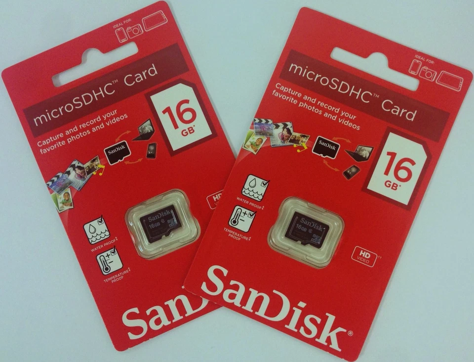SanDisk Lot of 2x 16GB = 32GB Class 4 micro SD SDHC microSD HC Memory Flash Card - Image 1 of 1